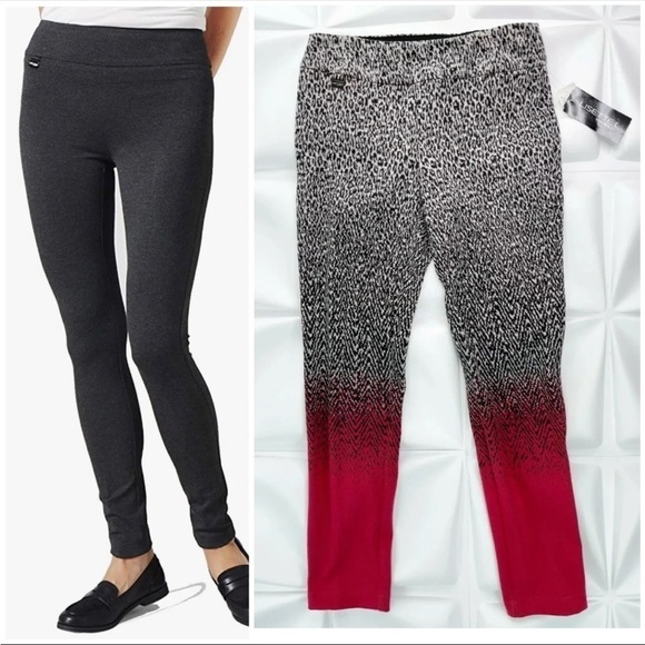 $139 NWT Lisette Sz 6 Womens Gradient Knit Abstract Ombre Leopard Print pants - Picture 1 of 9